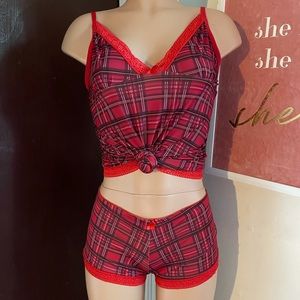 SUPER SALE Tartan Print Short Set